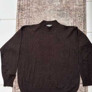 Wool blend mock neck Brown Sweater